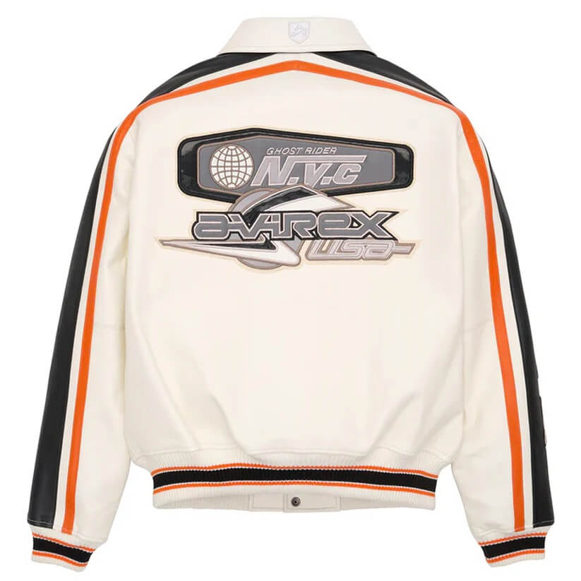 White City Racer Bomber Avirex Leather Jacket