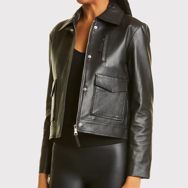 Women's Black Motorcycle Jacket