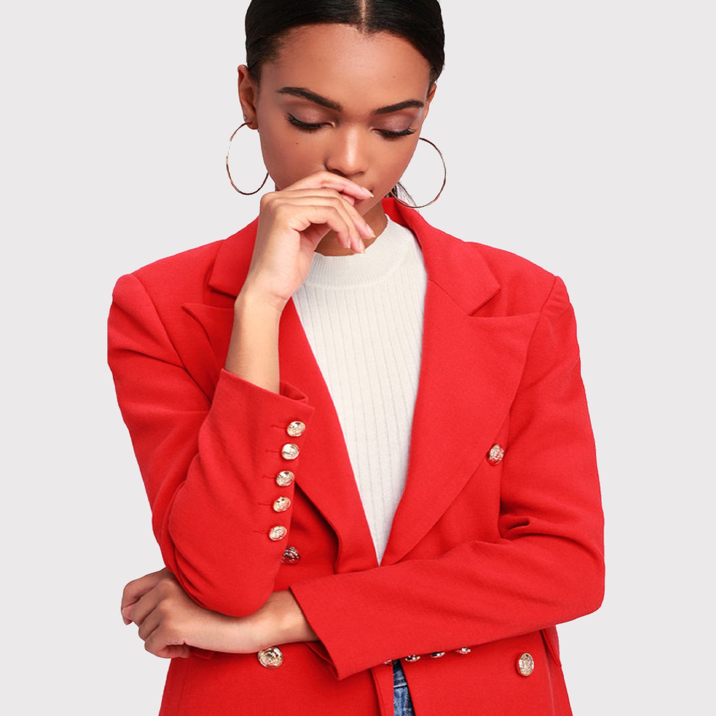 Women Cherry Red Wool Long Coat - Women Wool Coat