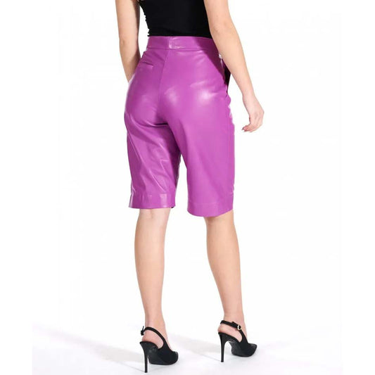 Women's Purple Genuine Leather Joggers