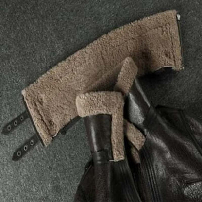 Women’s Double Collar Shearling B3 RAF Aviator Bomber Jacket