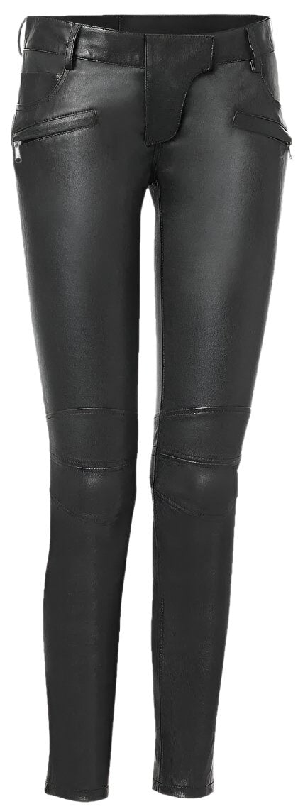 Women's Black Lambskin Leather Pants - Jackets Kingdom