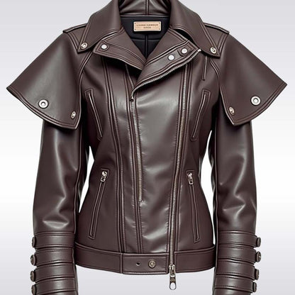 Women’s Brown Handmade Leather Biker Jacket