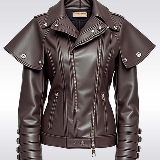 Women’s Brown Handmade Leather Biker Jacket