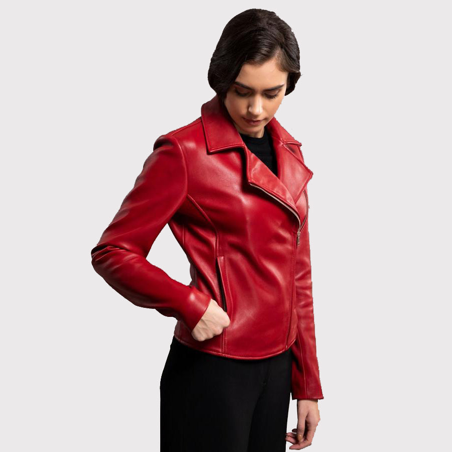Red Jacket Female Women's Glamorous Red Leather Jacket - Shop Red Jacket Women