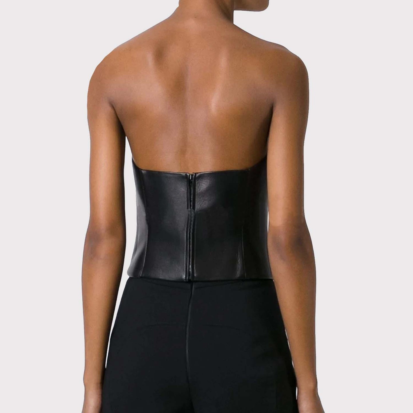 Women's Leather Bustier Top