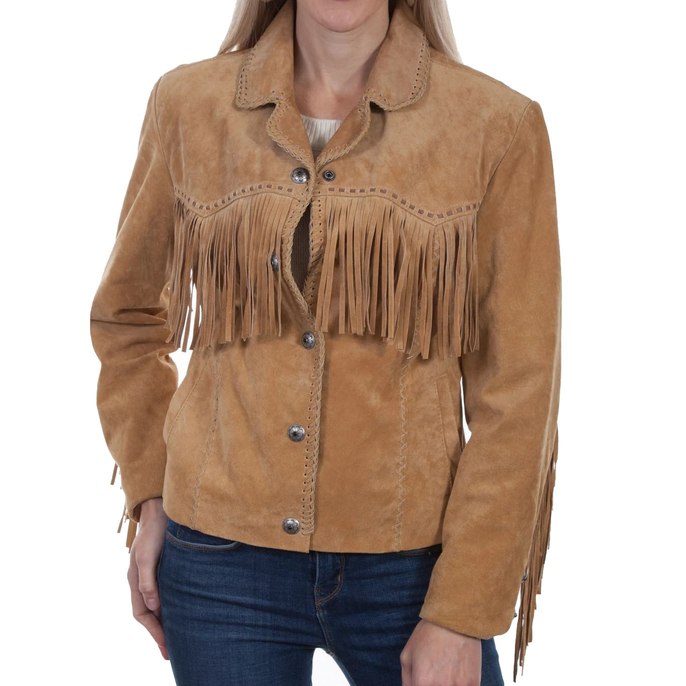 Women's Old Rust Suede Fringe Jacket