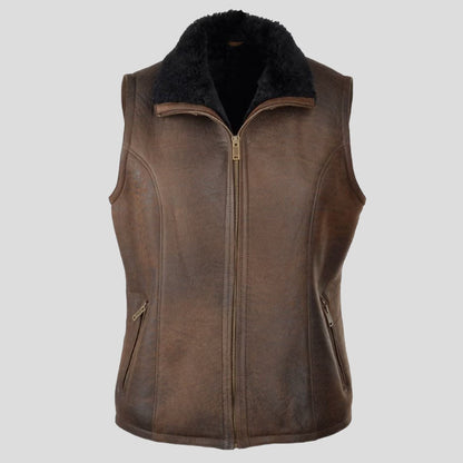 Women's Shearling Leather Vest