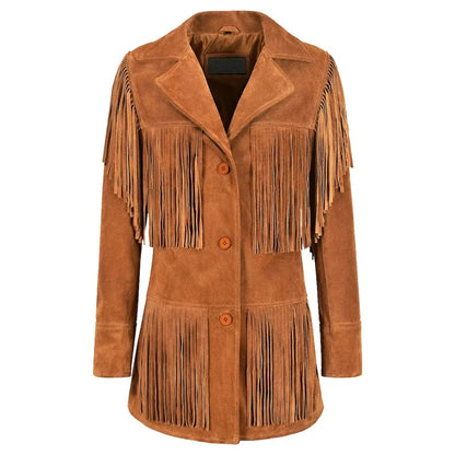 Women's Western Fringes Leather Jacket
