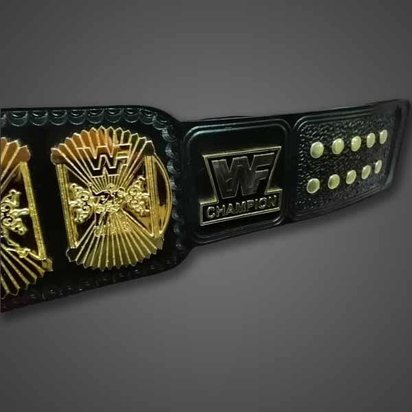WWF Winged Eagle 24K Gold Championship Belt with Real Cowhide Leather Strap