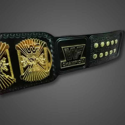 WWF Winged Eagle 24K Gold Championship Belt with Real Cowhide Leather Strap