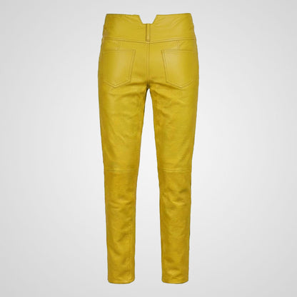 Jim Morrison inspired yellow leather pants