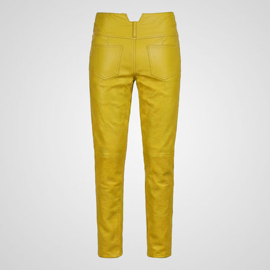Jim Morrison inspired yellow leather pants