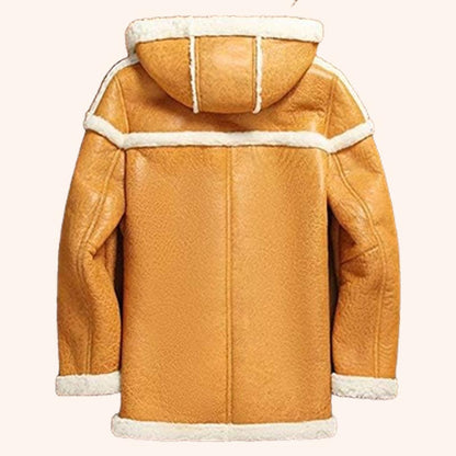 yellow shearling leather jacket b7