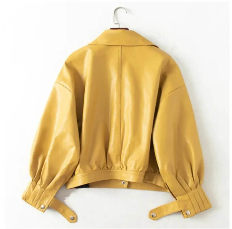 Yellow Single Breasted Motorcycle Punk Coat