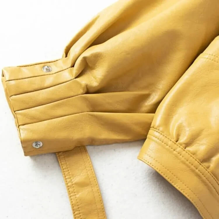 Yellow Single Breasted Motorcycle Punk Coat