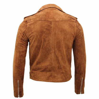 Men Native American Suede Leather Motorcycle Fashion Jacket