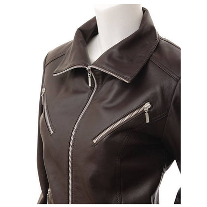 Women Retro Emma Peel Leather Jacket