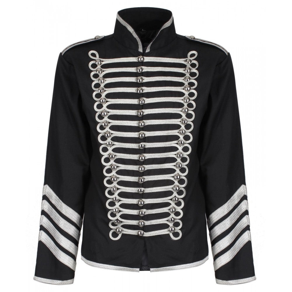 Military Drummer Silver Gold Jacket Men Gothic Army Band Jacket