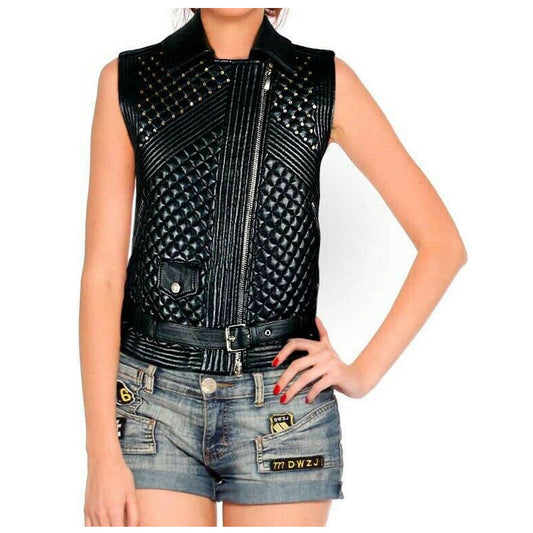 Women Elegant Wind Body Leather Vest
