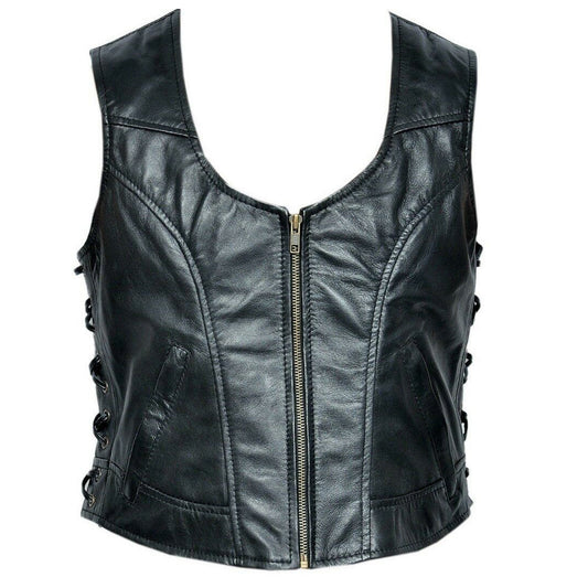 Men Motorcycle Leather Vest