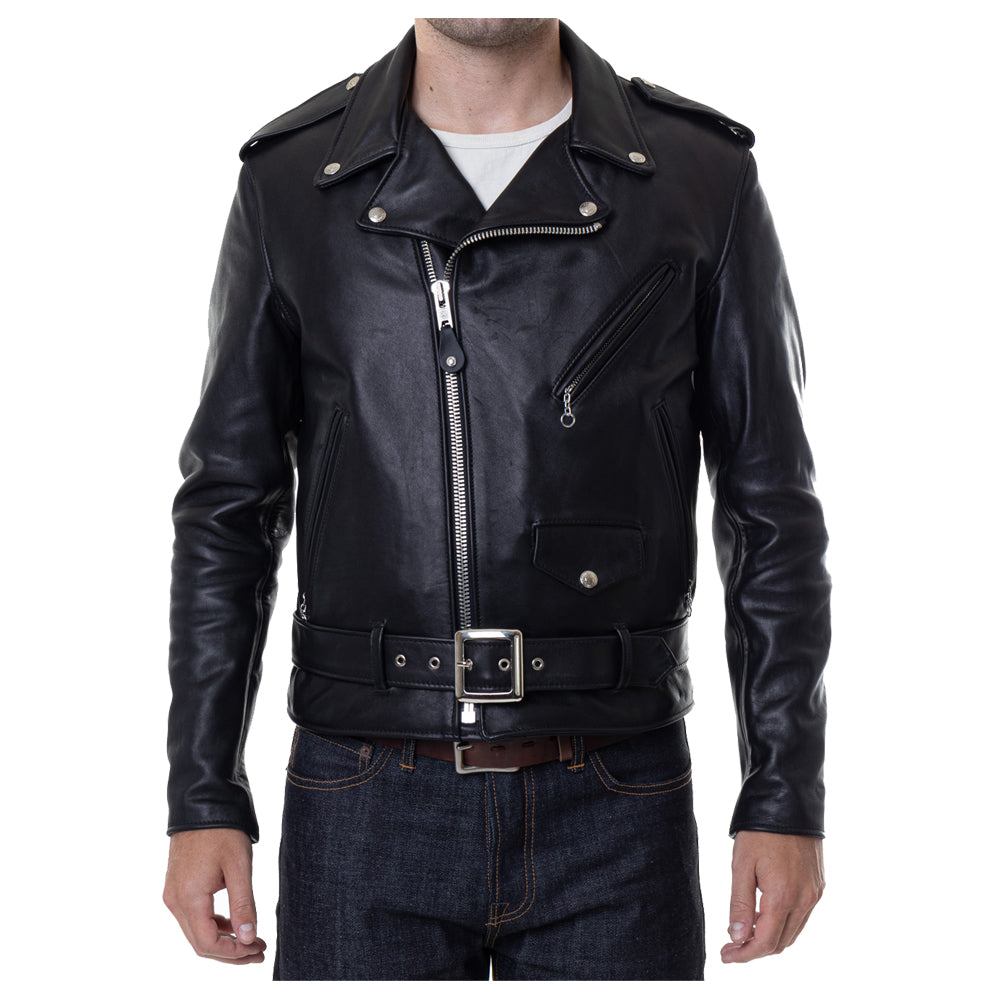 Men Motorcycle Classic Retro Leather Jacket Black Stunning