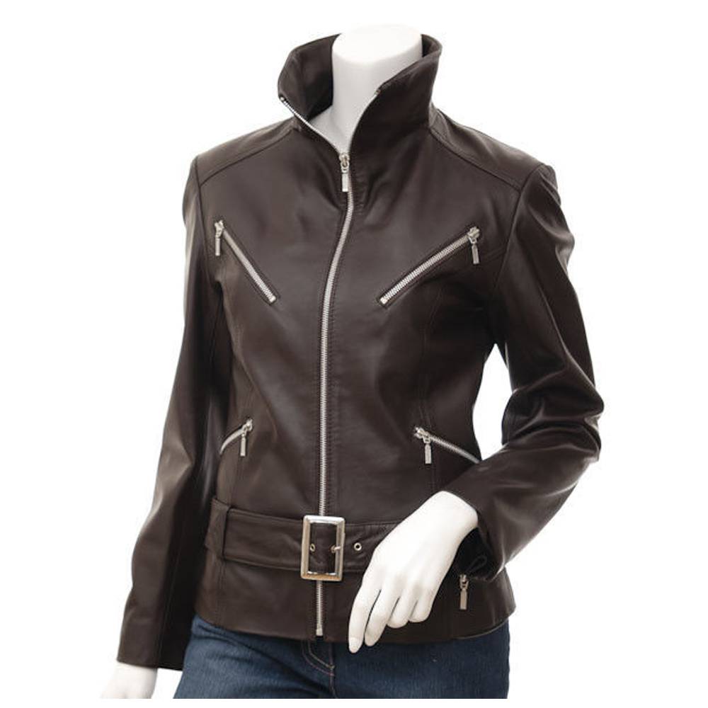 Women Retro Emma Peel Leather Jacket