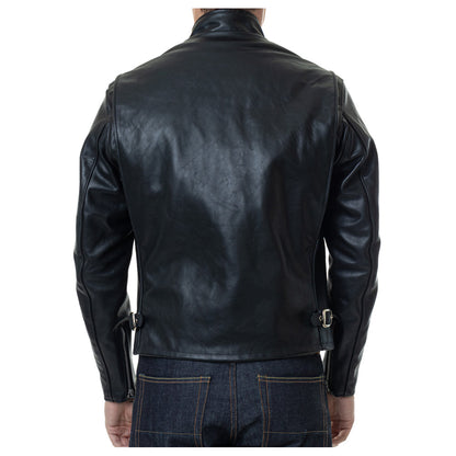 Men Classic Racer Leather Motorcycle Jacket Plain