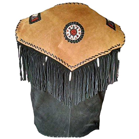 Men Western Fringes Suede Leather Vest