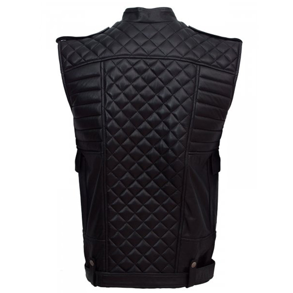Men Double Brest Genuine Fashion Leather Vest