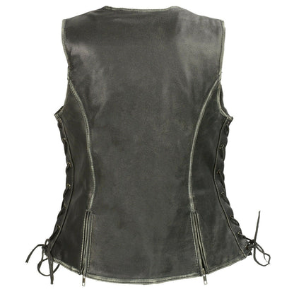 Women Gun Pocket Fashion Leather Vest
