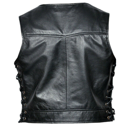 Men Motorcycle Leather Vest