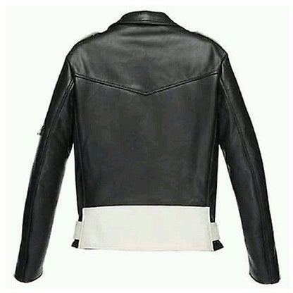 Men Black Brando Motorcycle Leather Jacket