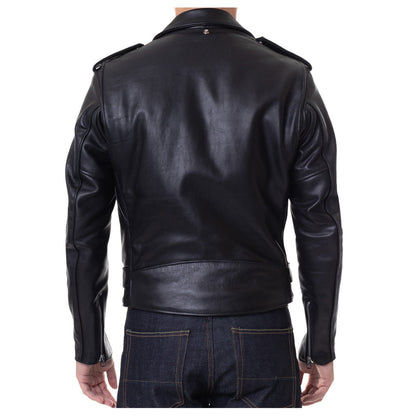 Men Motorcycle Classic Retro Leather Jacket Black Stunning