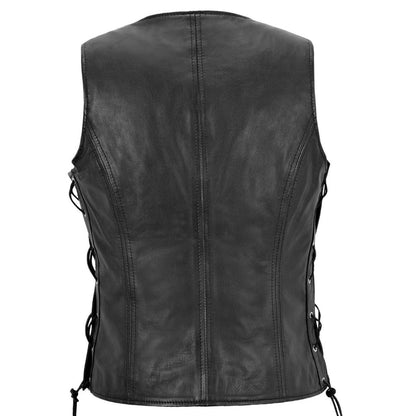 Punk Bikers Eyelet Leather Waistcoat