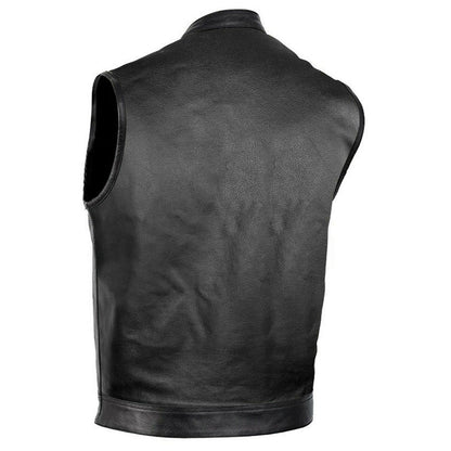 Men Motorcycle Club Leather Vest