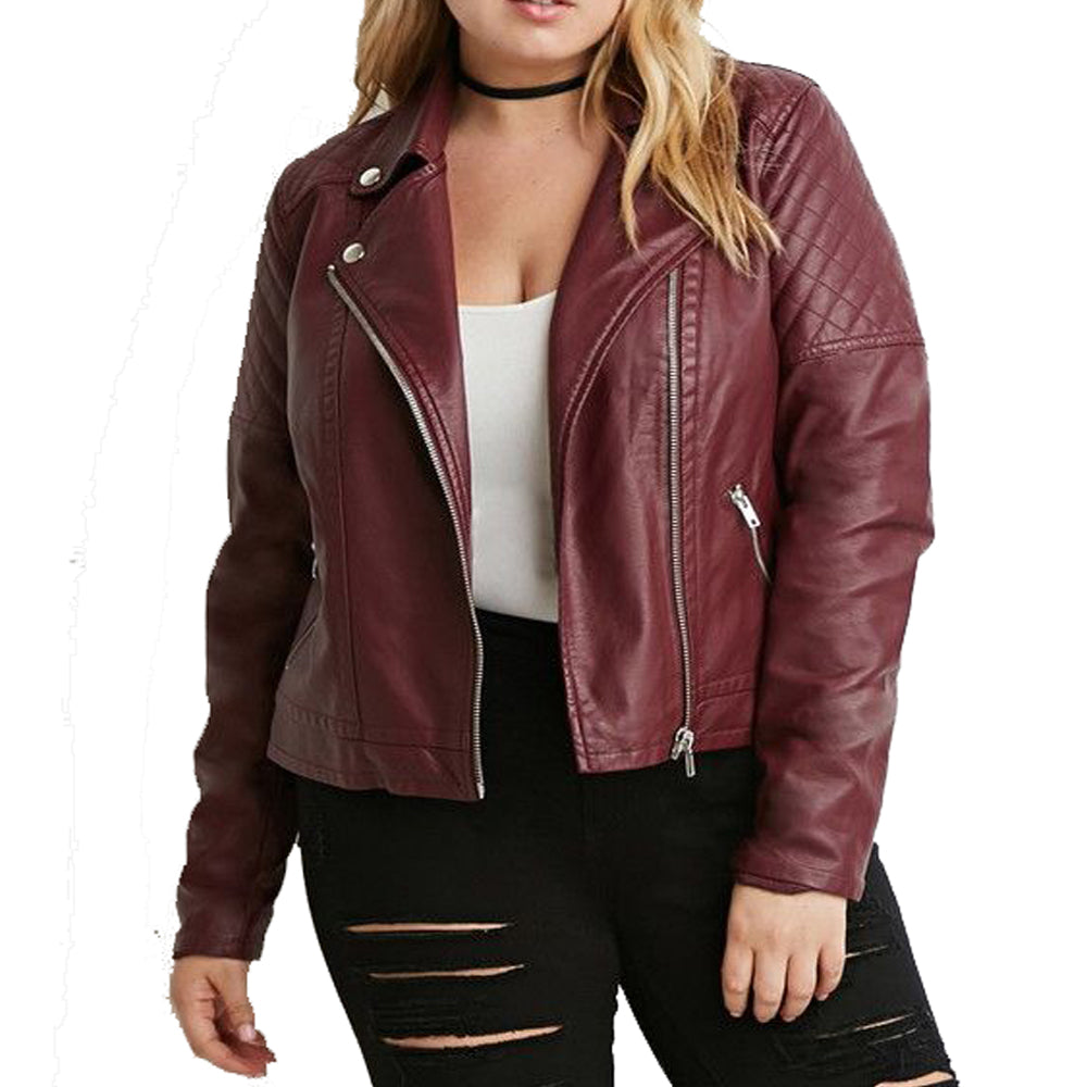 Lightweight Plus Size Womens Genuine Leather Jacket