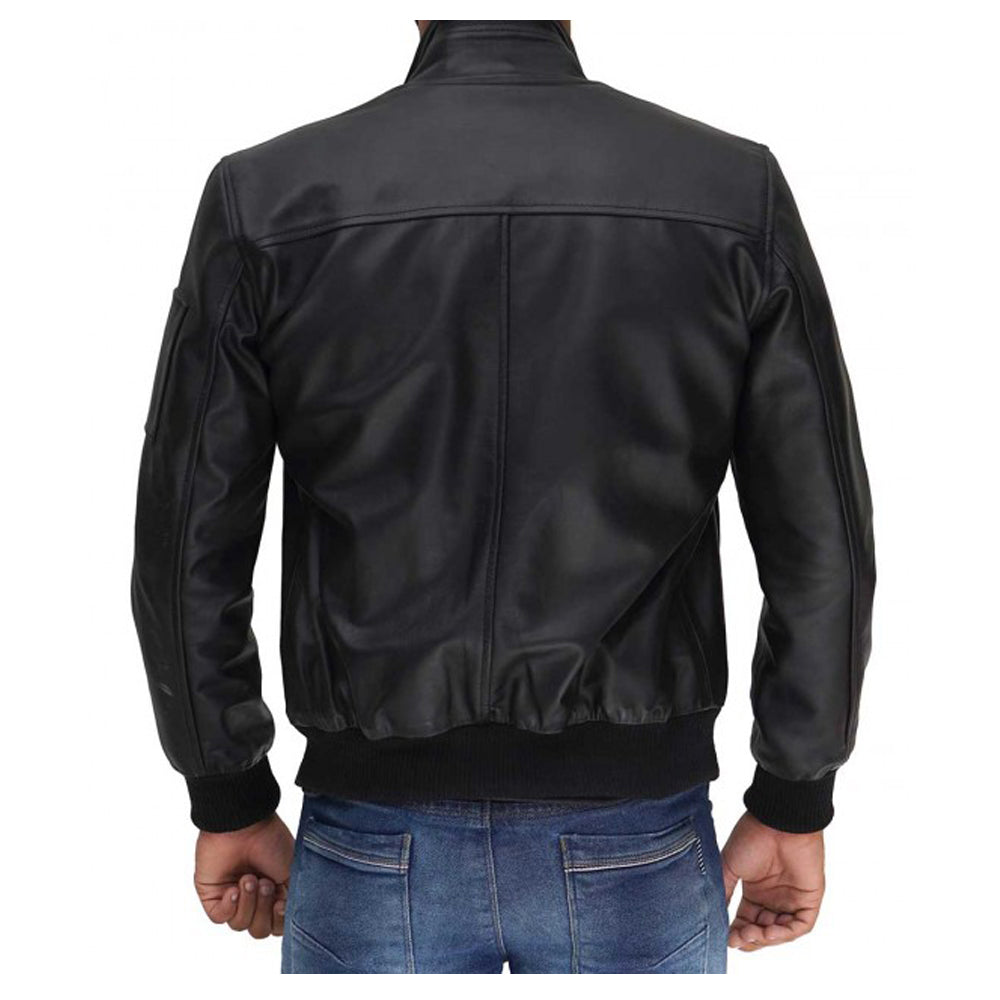 Men Clark Bomber Leather Jacket