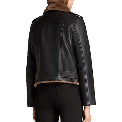 B3 Aviator Shearling Fashion Black Leather Jacket