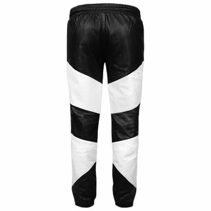 Black & White Leather Pant for Men