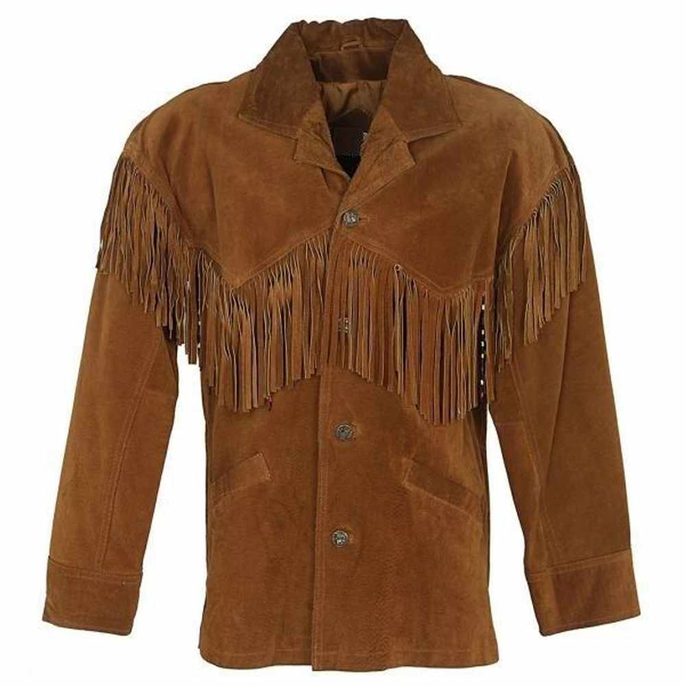Buffalo Suede Native American Fringe Leather Jacket