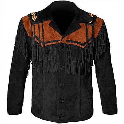 Men's Western Real Suede Leather Cowboy Jacket