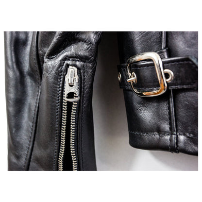 Men Classic Racer Leather Motorcycle Jacket Plain