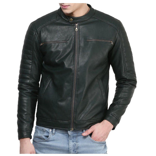 Men's Genuine Lambskin Leather Jacket Slim fit Biker Motorcycle jacket