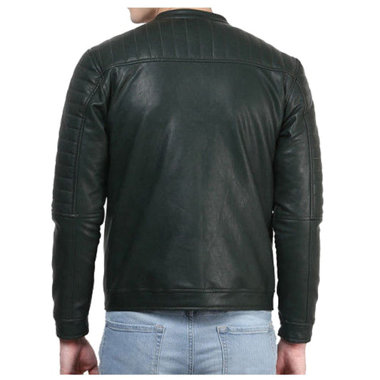Men's Genuine Lambskin Leather Jacket Slim fit Biker Motorcycle jacket
