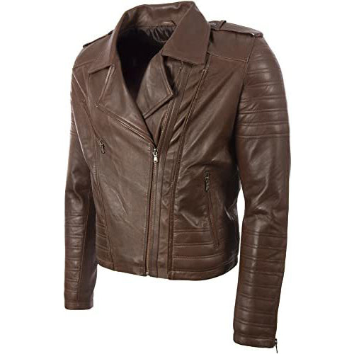 Men’s Asymmetric Zip Fashion Leather Biker Jacket