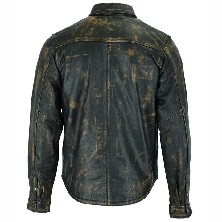 Men's Distressed Leather Shirt