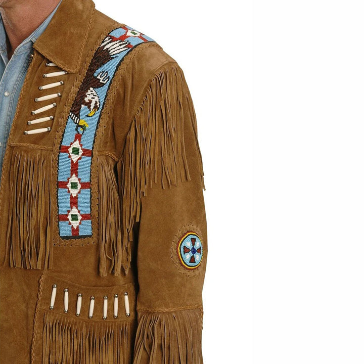 Men's Native American Suede Leather Western Jacket