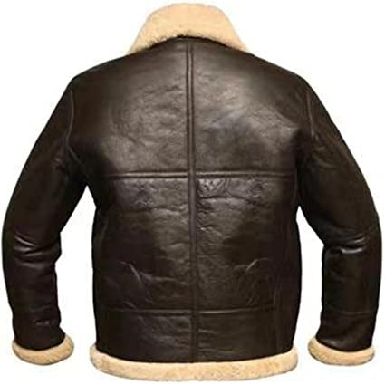 Men's Shearling Sheepskin Leather Flying Aviator Jacket