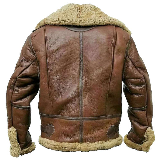 Men RAF B3 Shearling Brown Bomber Jacket